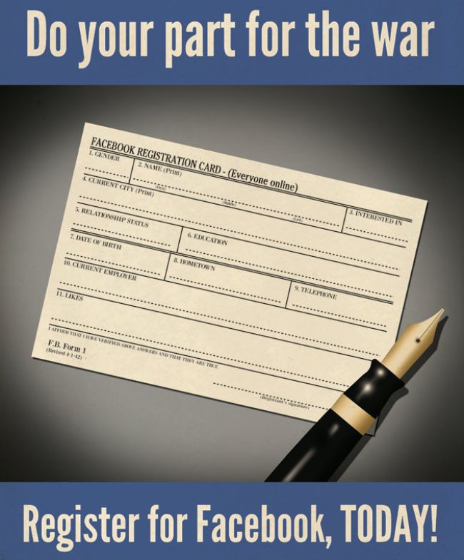 Facebook Do Your Part For The War Poster