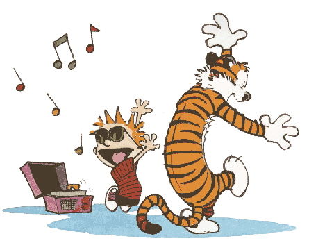 Calvin and Hobbes Dancing GIF