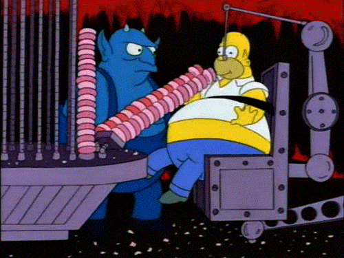 Best Simpsons GIFs Homer Eats Donuts GIF