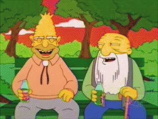 Stoned Simpsons Grandpa GIF