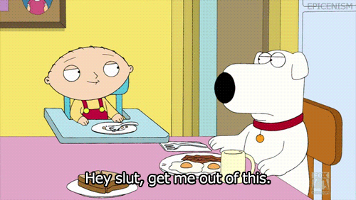 Stewie Curses At Dinner GIF