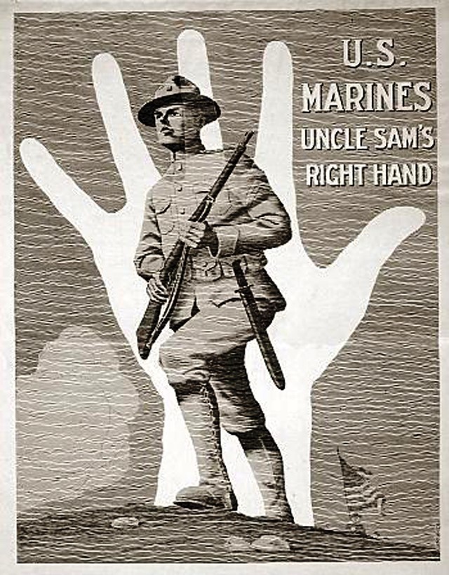 us marines recruitment posters propaganda right hand 30 Incredible Vintage U.S. Marines Recruiting Posters