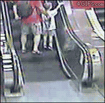 wheelchair on an Escalator GIF
