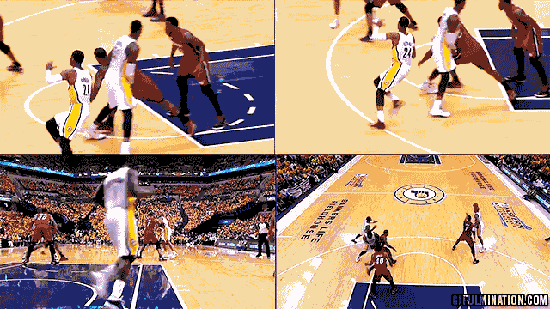 Lebron James Flops Against The Pacers 2013 Playoffs GIF