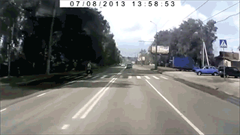 Lucky Pedestrian GIF