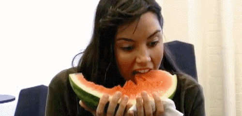 Eating Watermelon All Crazy Like GIF