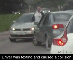 Car Driver Talking On Cell Phone