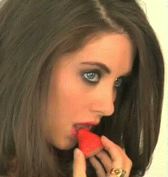 Alison Brie Sucking A Strawberry