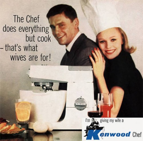 Sexist vintage advertisement wives are good at cooking