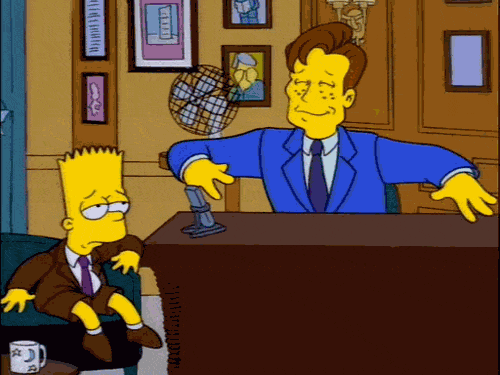 Best Simpsons GIFs Conan and Bart Dance