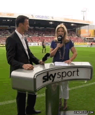 Reporter Hit In Head With Soccer Ball GIF
