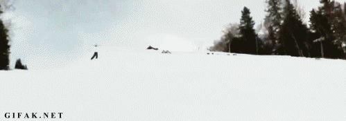 World Record Synchronized Ski Jump GIF