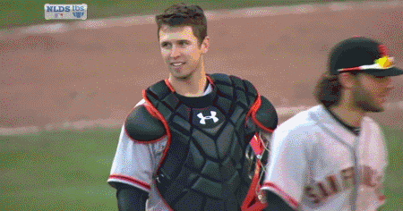 Buster Posey Can't Get A High Five