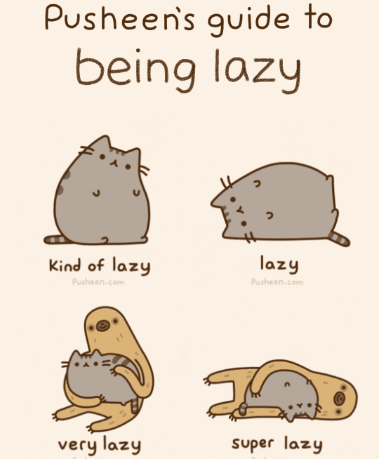 Pusheen's Guide To Being Lazy