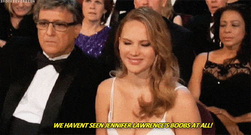 Jennifer Lawrence Yes At The Oscars GIF