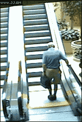 Old Man Versus Escalator
