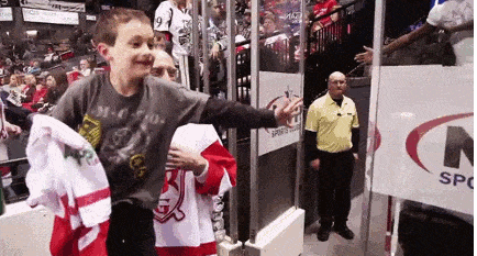 Awesome Hockey Player Makes A Kids Day