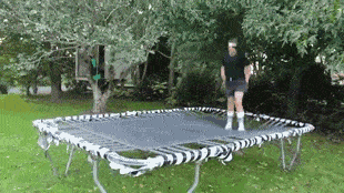 And This Time Trampoline Gives Out To This Guy