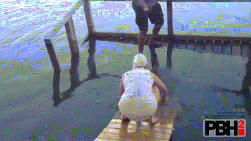 How a drunk girl crosses two feet wooden bridge