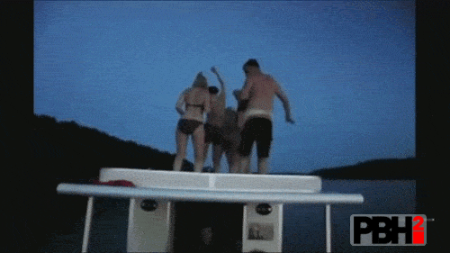 dance party at the top of boat