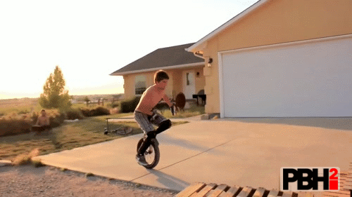 This one wheel cyclist