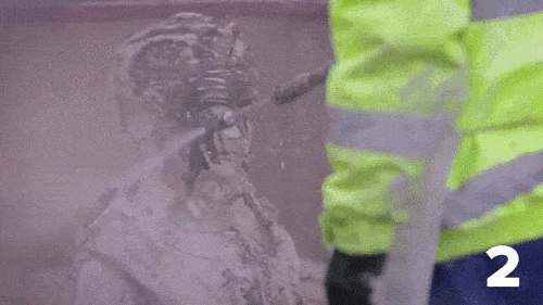 Power Cleaning A Statue